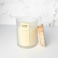 Wickless Candle labeled 'Morning Bloom' on a marble surface