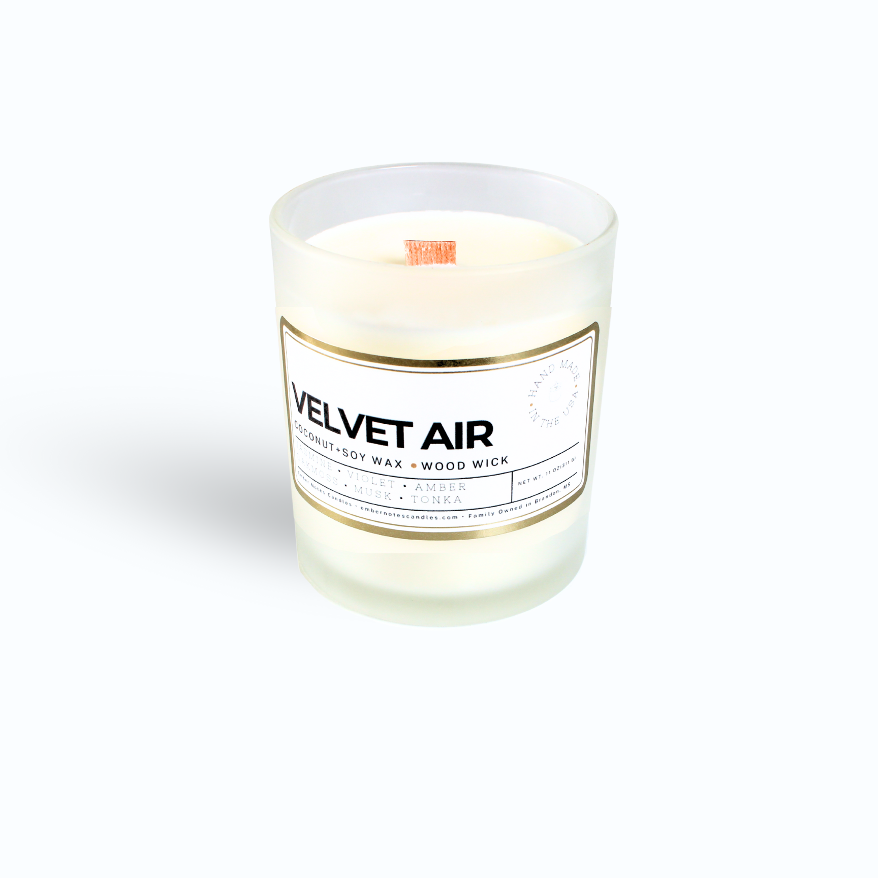 velvet air candle with white background