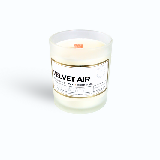velvet air candle with white background